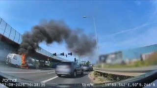 Pożar przyczepy kempingowej w Krakowie