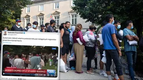 Kilkuset migrantów "podwiezionych przed dom Kamali Harris"? Nie teraz