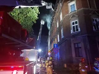 Nocny pożar kamienicy w Zabrzu
