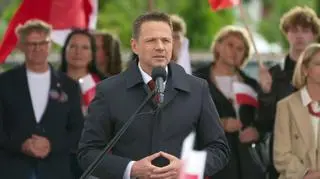Wiec Trzaskowskiego w Pabianicach. Transmisja w TVN24 