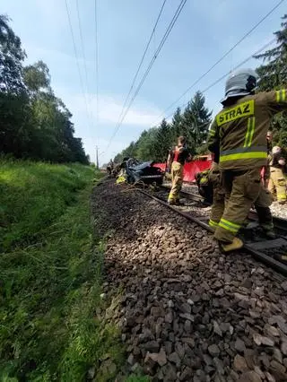 Wypadek na przejeździe kolejowym w Dachowej