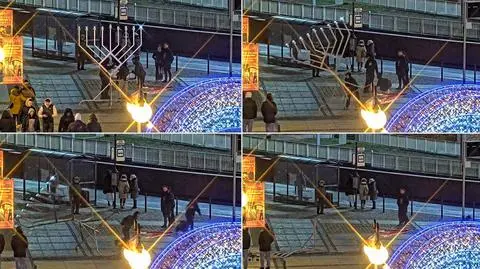 Sprawcy spalili flagę Izraela i przewrócili świecznik Chanukowy