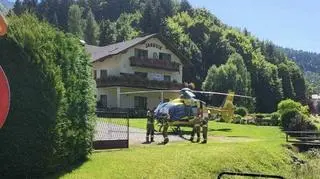 Na miejscu lądował śmigłowiec LPR