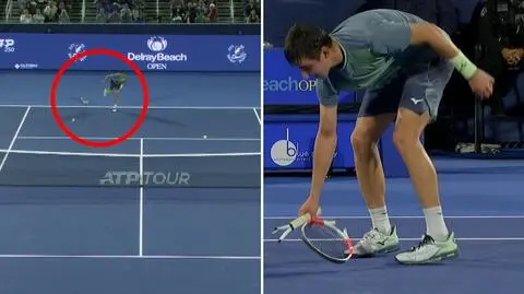 Z rakiety zostały drzazgi, kibice aż jęknęli