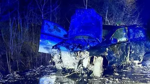 Auto wjechało do bagna 