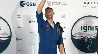 Konferencja astronauty po powrocie do kraju