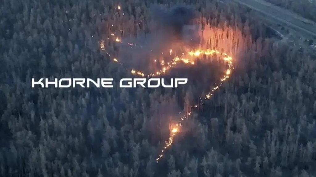 Ukraiński "smoczy dron w akcji". Ujęcie z nagrania 
