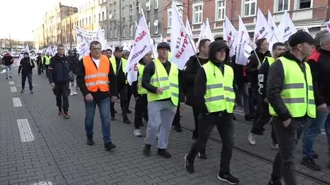 Manifestacja górników i hutników w Katowicach