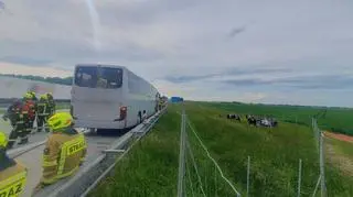 Pożar autokaru przewożącego dzieci