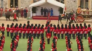 Powitanie Donalda Trumpa na zamku Windsor