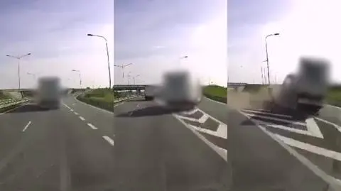 Kolizja ciężarówki na S8