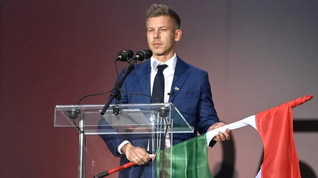 Peter Magyar, przywódca opozycyjnej partii Tisza na Węgrzech