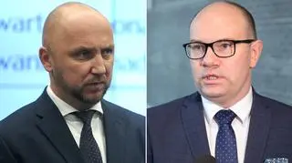 Marszałek Łukasz Prokorym (z lewej) złożył zawiadomienie do prokuratury na poprzedniego marszałka Artura Kosickiego