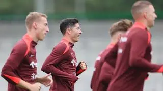 Piłkarz reprezentacji Polski Robert Lewandowski podczas treningu kadry w Hanowerze