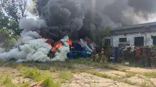 Pożar na składowisku odpadów w Łaniętach