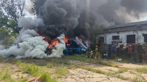 Pożar na składowisku odpadów w Łaniętach