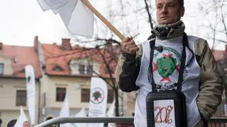 Protest ratowników górniczych w Katowicach