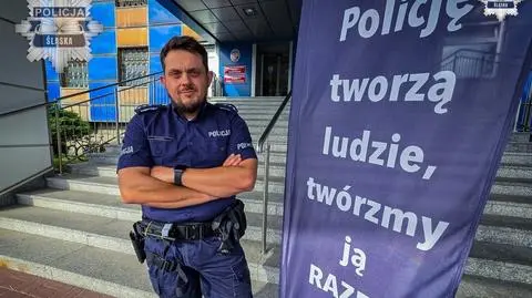 Policjant Michał Tomanek uratował życie biegaczowi
