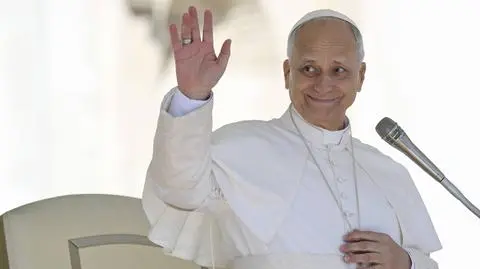 Papież Leon XIV podczas audiencji generalnej