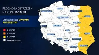 Prognoza zagrożeń na poniedziałek