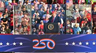 Donald Trump na wiecu w Iowa
