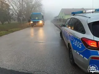 Autobus został zatrzymany do kontroli w Łęgu w gminie Połaniec