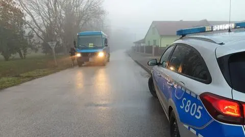 Autobus został zatrzymany do kontroli w Łęgu w gminie Połaniec