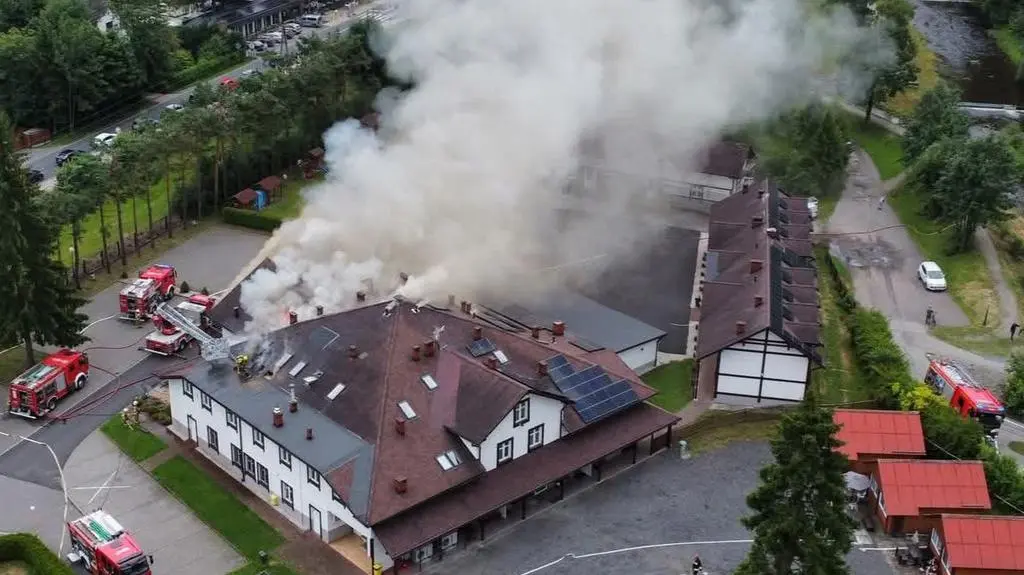 Pożar hotelu w Wiśle