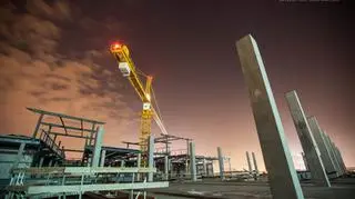 Nocne prace na budowie