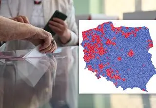 Wyniki wyborów na mapach z podziałem na gminy i powiaty 