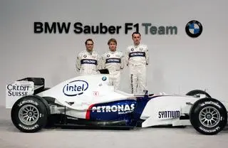 Prezentacja BMW Sauber. Rok 2016. Obok Nick Heidfeld i Jacques Villeneuve