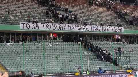 Protest kibiców Legii. "To są trybuny na miarę zarządu"