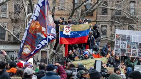 Protest przed sądem w Nowym Jorku