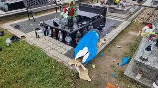 Łącznie zniszczeniu uległo 46 nagrobków