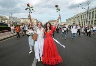Piątkowa manifestacja w Mińsku 