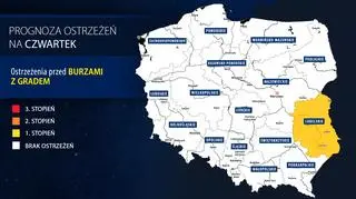 Prognoza zagrożeń meteorologicznych na czwartek