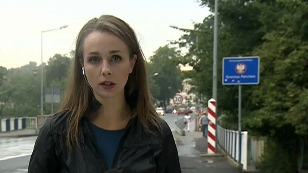 Olga Bierut na pograniczu polsko-niemieckim w Zgorzelcu