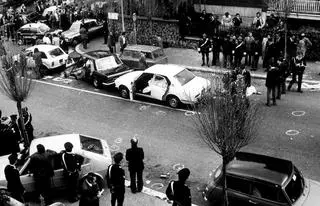 Miejsce zamachu na byłego włoskiego premiera Aldo Moro