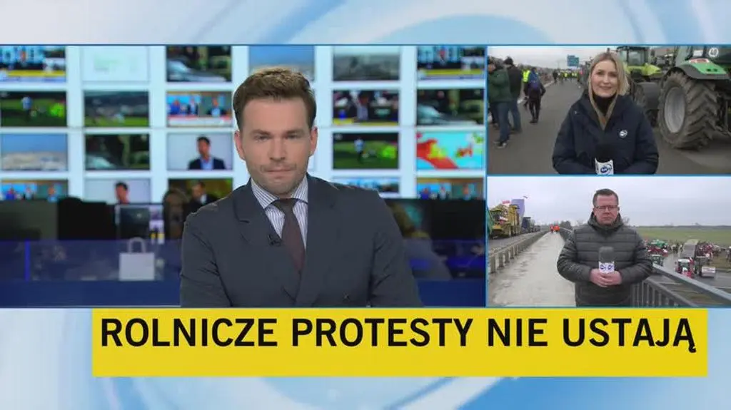 Protest rolników na A1 pod Piotrkowem Trybunalskim
