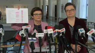 Krystyna Szumilas i Katarzyna Lubnauer na konferencji w Sejmie