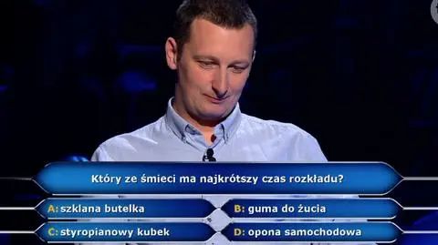 Który ze śmieci rozłoży się najszybciej? Pytanie z "Milionerów"