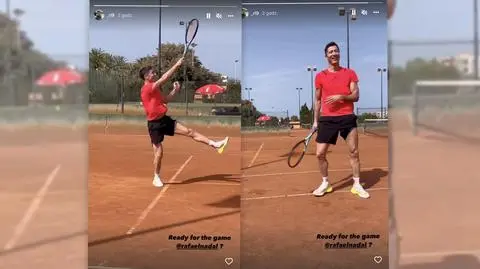 Lewandowski z rakietą. Rzucił wyzwanie Nadalowi