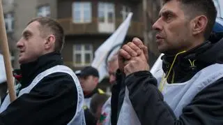 Protest ratowników górniczych w Katowicach