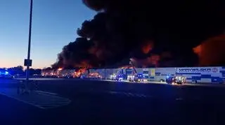 Fire of a shopping center at Marywilska Street in Warsaw
