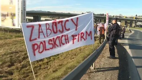 Protest sprzedawców węgla na zakopiance
