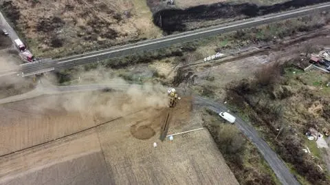 Uszkodzony gazociąg w Łupowie