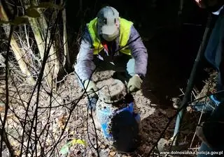 Beczki z narkotykami zakopano w lesie