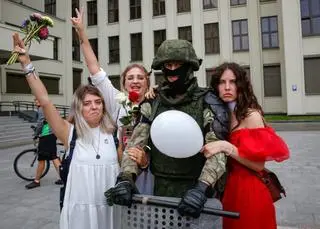 Piątkowa manifestacja w Mińsku 