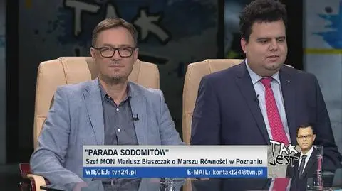 Słowa ministra obrony narodowej komentowali goście Tak jest w TVN24 Michał Kolanko i Paweł Wroński