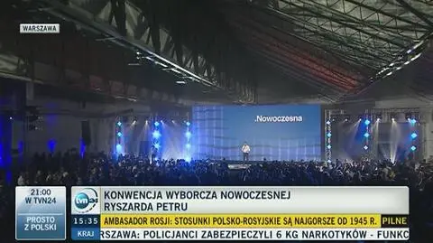 Ryszard Petru na konwencji wyborczej Nowoczesnej